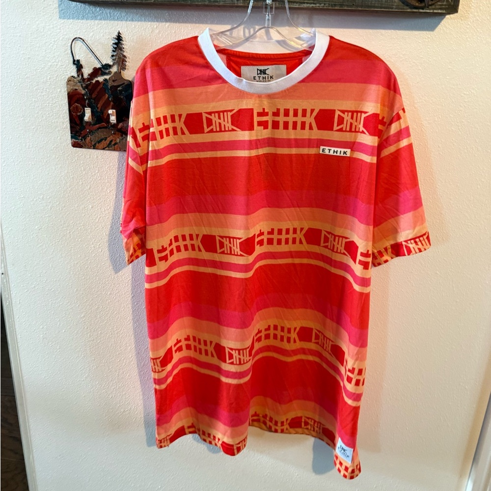 Ethik Red and Orange Men's XXL Shirt new with tags, perfect condition